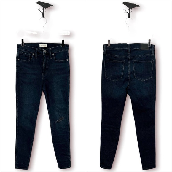 Madewell 10 High Rise Skinny Jeans Macalester Wash Knee Rip Edition Size 29 - Picture 12 of 12